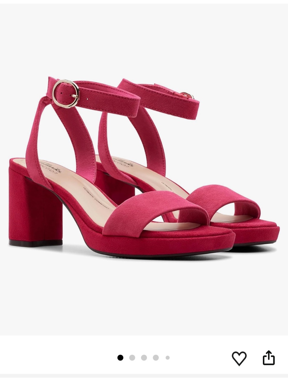 Clarks Women's Heeled Sandal in Bright Fuchsia
